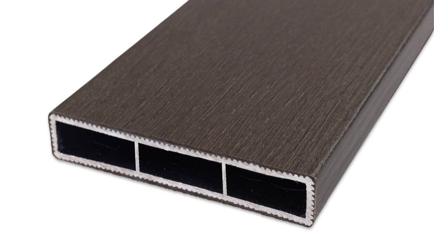 360 Cap Composite Pickets (Request a Sample) Fence Frame It All Mahogany Cap Coat Aluminum Rail - 8ft