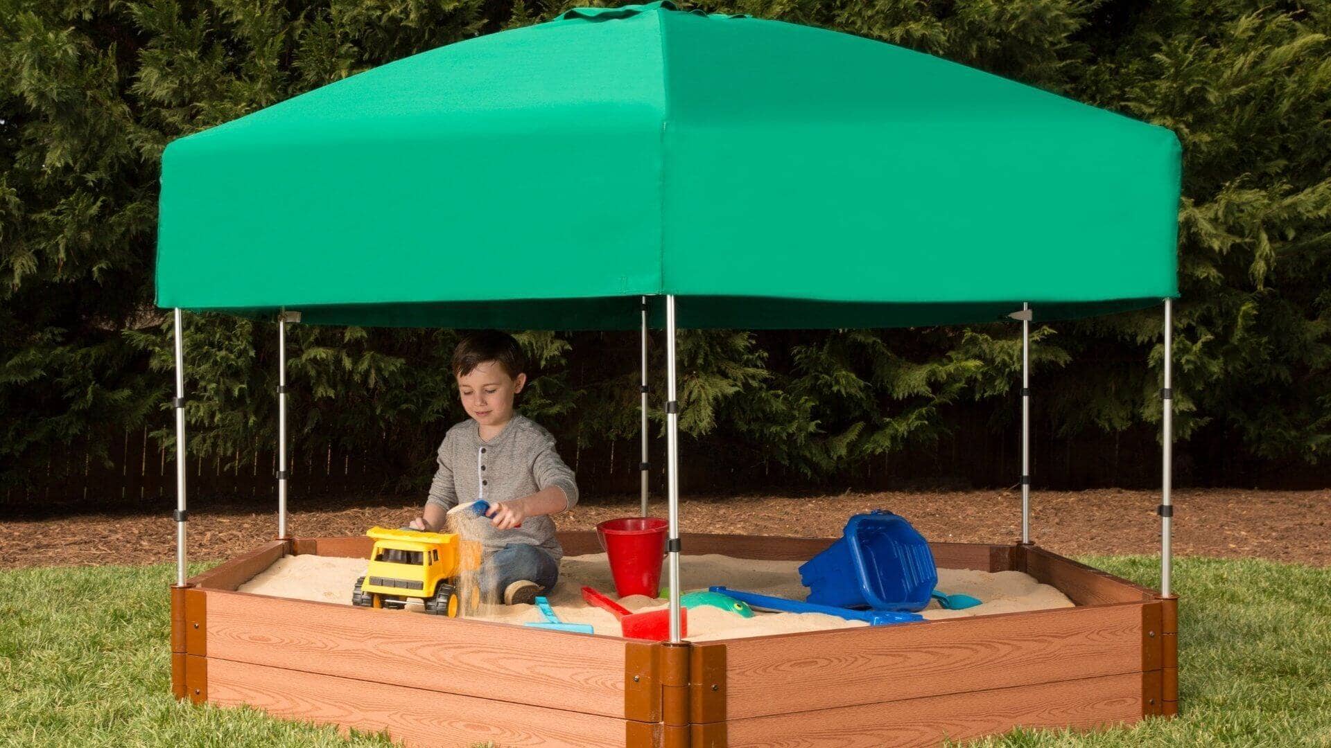 Exaco maxi sandbox 2024 with protective canopy