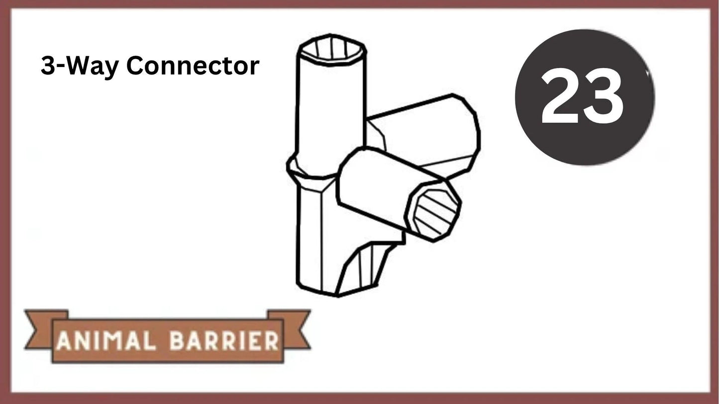 REPLACEMENT PARTS for: Stack & Extend Animal Barrier Kits & Gardens Accessories Frame It All Part # 23 - 3-Way Connector