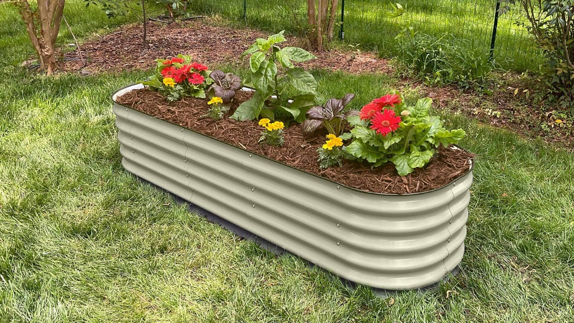 VegHerb's Ivory 6-in-1 Metal Raised Garden Bed (17" Height) Gardening VegHerb