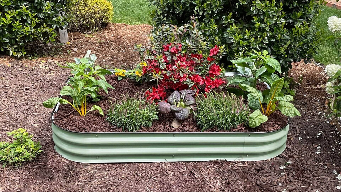 VegHerb's Sea Green 6-in-1 Metal Raised Garden Bed - (8" Height) Gardening VegHerb