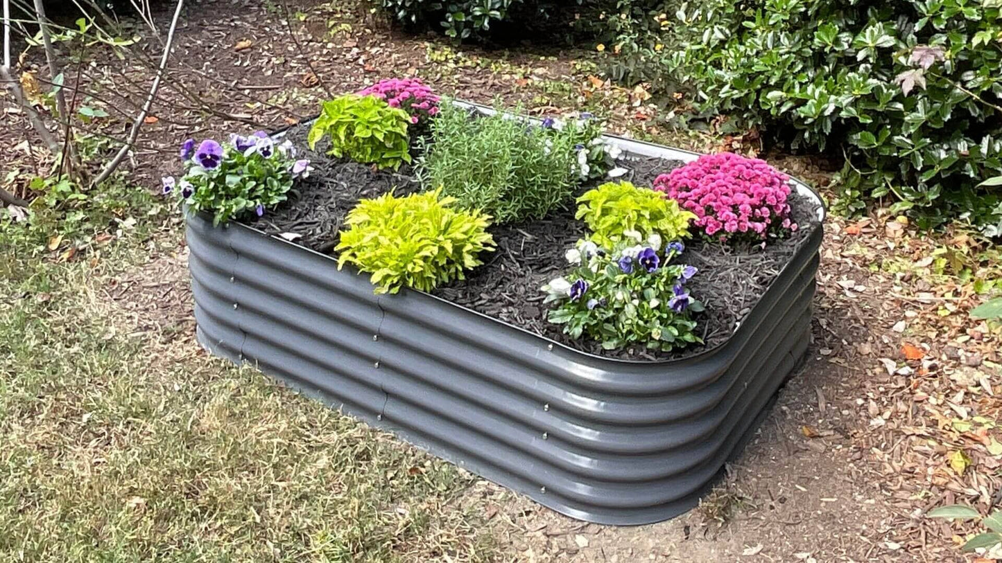 VegHerb's Slate Gray 6-in-1 Metal Raised Garden Bed (17" Height) Gardening VegHerb