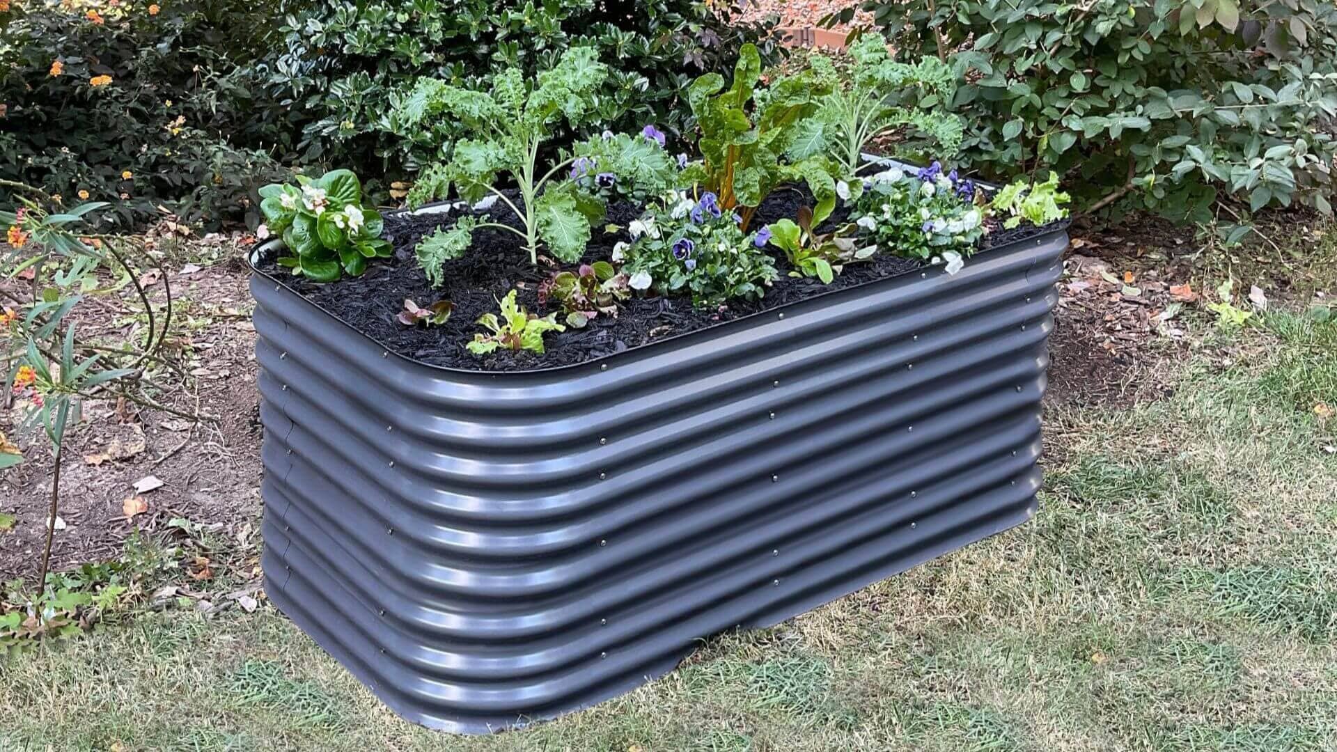 VegHerb's Slate Gray 9-in-1 Metal Raised Garden Bed (32" Height) Gardening VegHerb