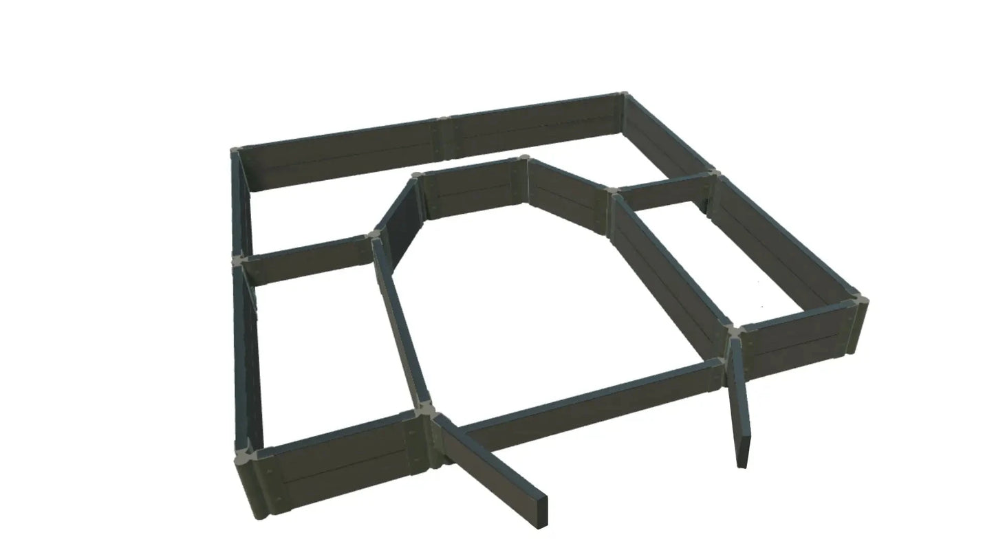Walk-In Topolski 8' x 8' Animal Barrier Raised Garden Bed - 2" Profile - GardenBLOX Classic Raised Garden Beds Frame It All Weathered Wood 2 Inch 11" 0'