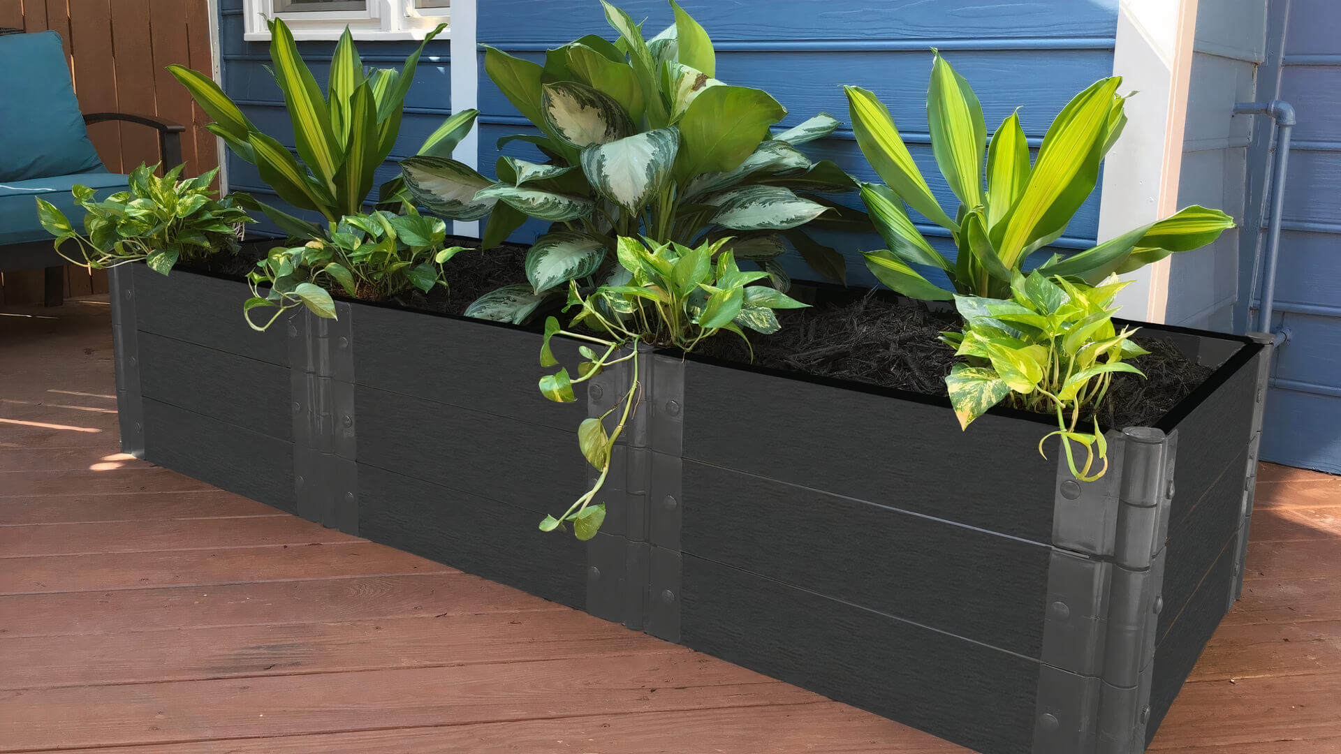 2' x 6' Raised Garden Bed (2' Sections) Raised Garden Beds Frame It All Weathered Wood 2" 3 = 16.5"