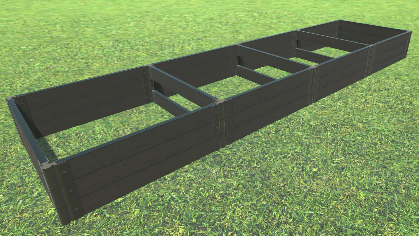 4' x 16' Raised Garden Bed Raised Garden Beds Frame It All Weathered Wood 2" 3 = 16.5"
