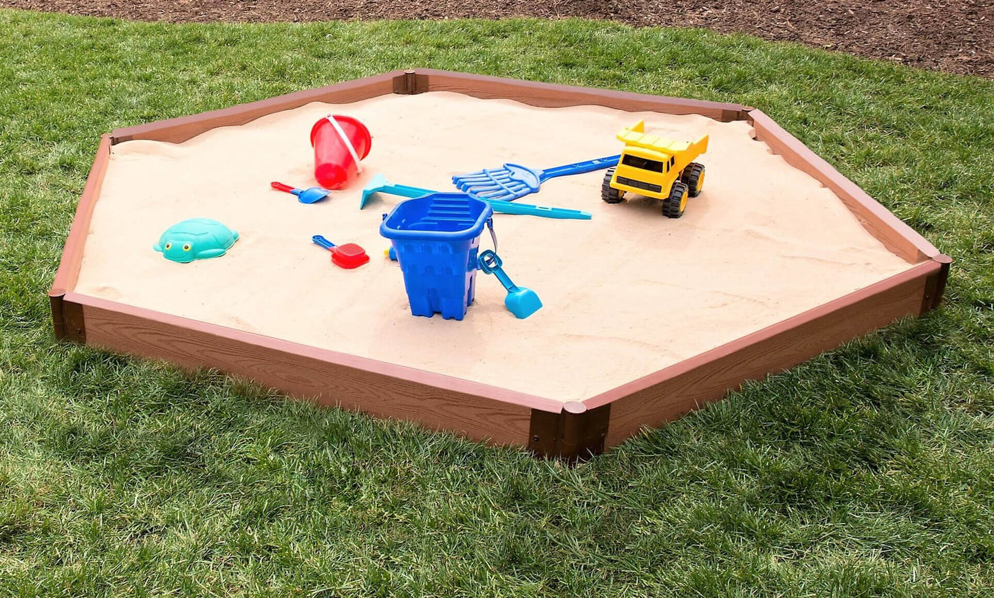 7' x 8' Composite Hexagon Sandbox - 2 Inch Profile Sandboxes Frame It All Classic Sienna 2 Inch 5.5" Sandbox Only