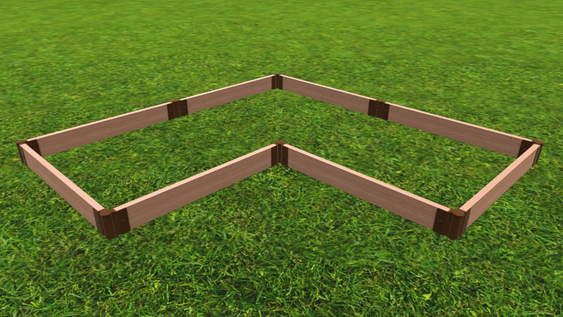 'Arrowhead' - 8' x 8' Straight Corner Raised Garden Bed Raised Garden Beds Frame It All Classic Sienna 2" 1 = 5.5"