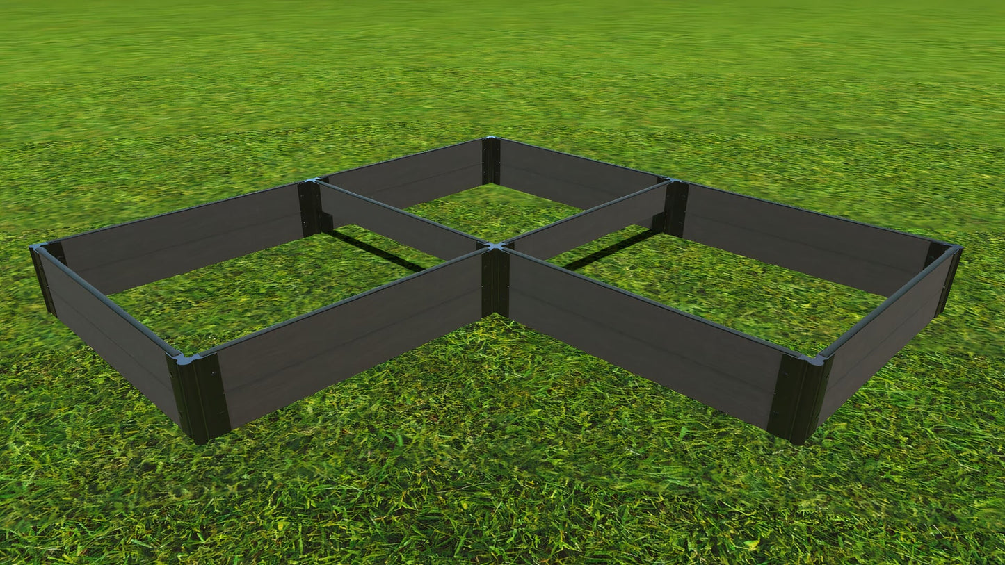 'Arrowhead' - 8' x 8' Straight Corner Raised Garden Bed Raised Garden Beds Frame It All Weathered Wood 1" 2 = 11"