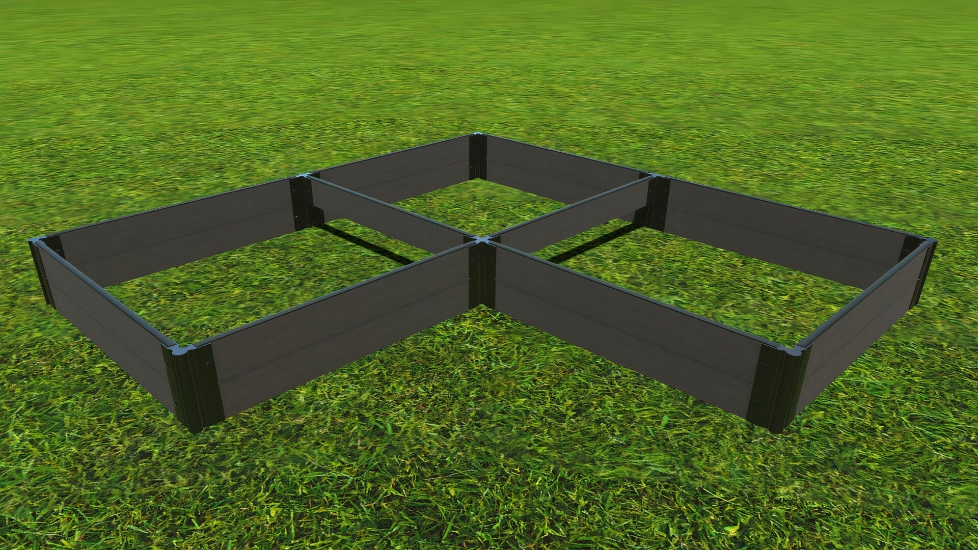 'Arrowhead' - 8' x 8' Straight Corner Raised Garden Bed Raised Garden Beds Frame It All Weathered Wood 1" 2 = 11"