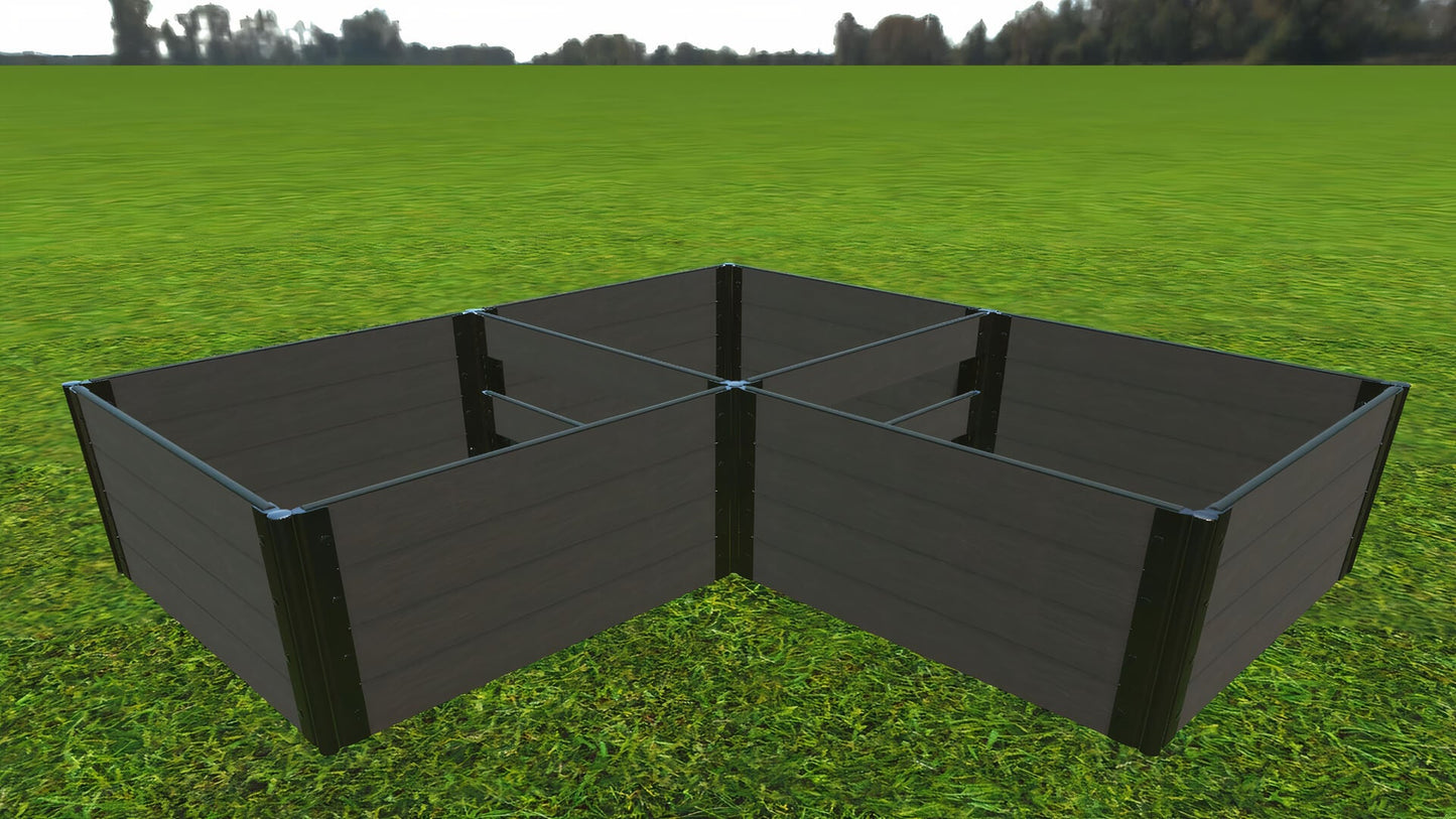 'Arrowhead' - 8' x 8' Straight Corner Raised Garden Bed Raised Garden Beds Frame It All Weathered Wood 1" 4 = 22"