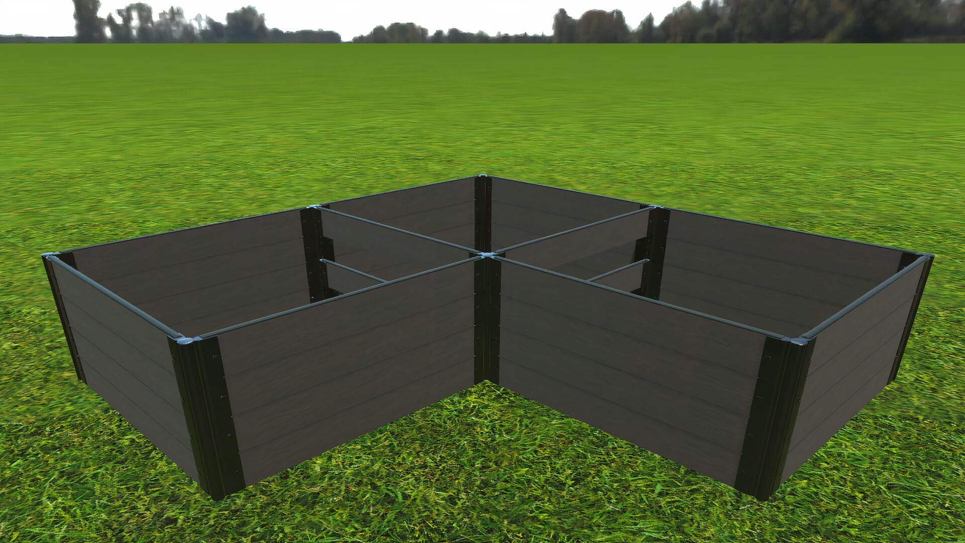 'Arrowhead' - 8' x 8' Straight Corner Raised Garden Bed Raised Garden Beds Frame It All Weathered Wood 1" 4 = 22"