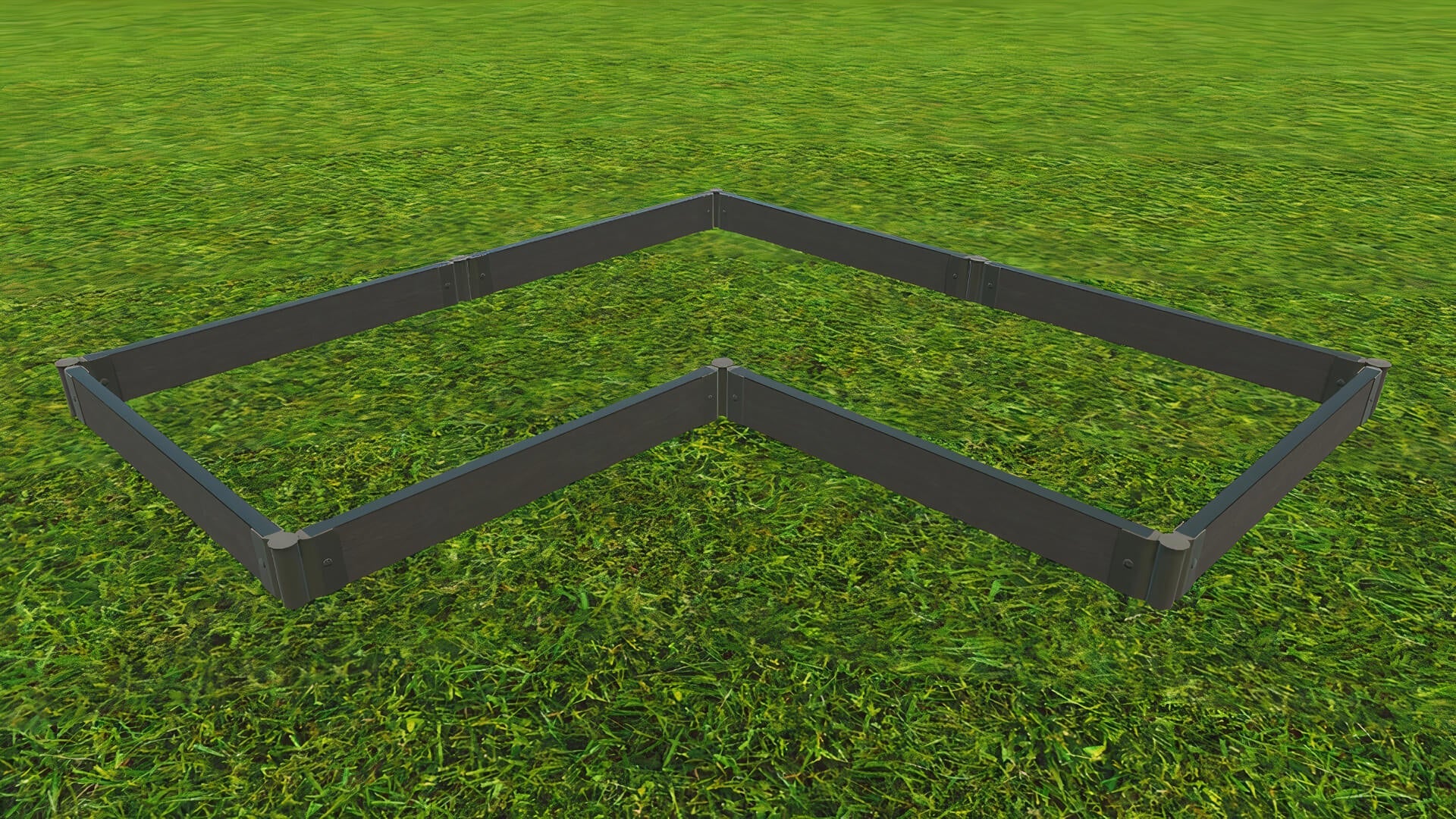'Arrowhead' - 8' x 8' Straight Corner Raised Garden Bed Raised Garden Beds Frame It All Weathered Wood 2" 1 = 5.5"