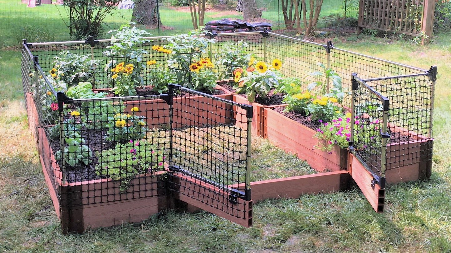 Classic Sienna 2" Profile 'Alamo' 8' x 8' Animal Barrier Raised Garden Bed Raised Garden Beds Frame It All 2 Levels = 11 Inches 2 Foot None
