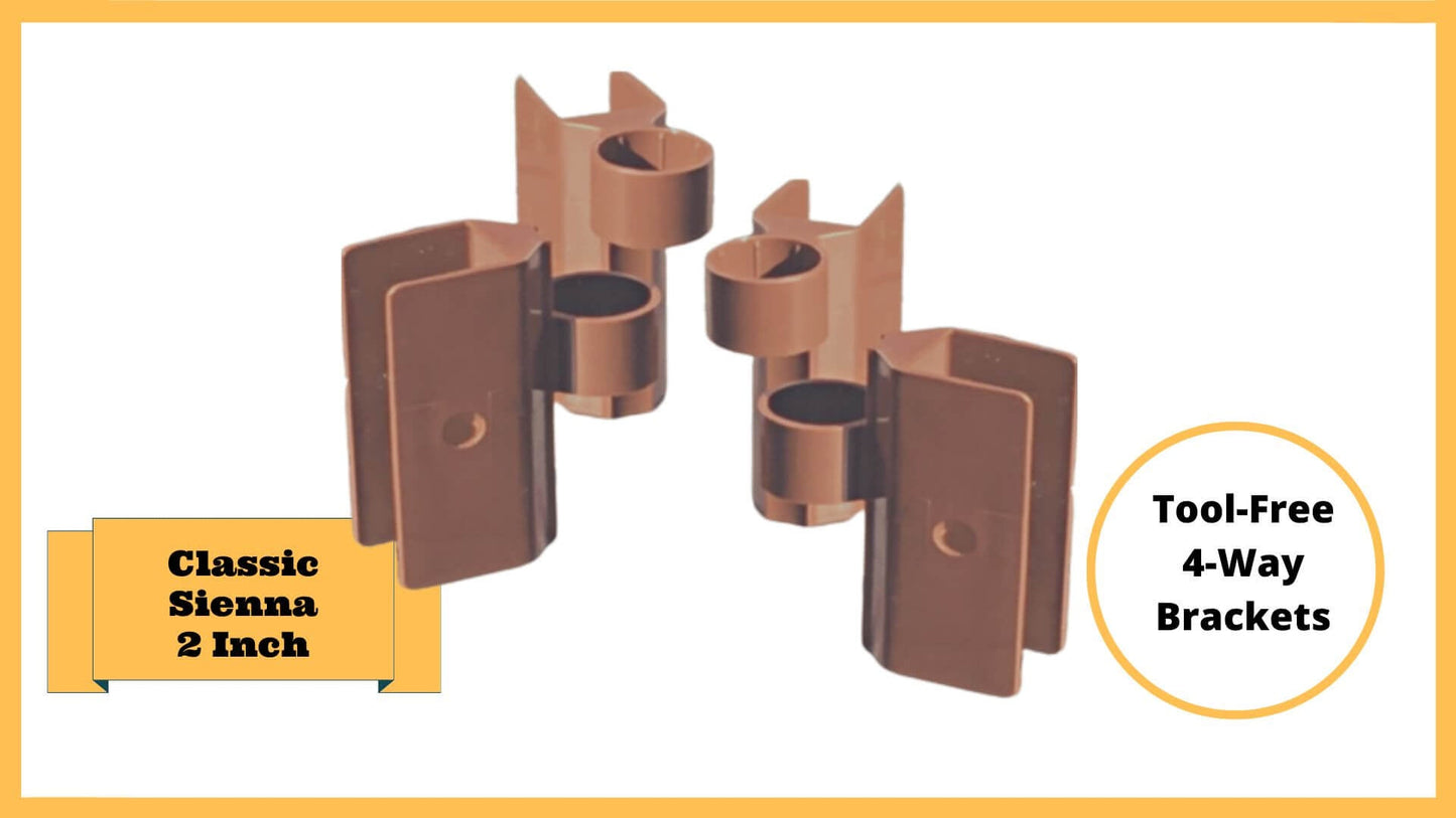 Classic Sienna 2" Profile Components Parts Frame It All 4-way Joint (2 Pack)