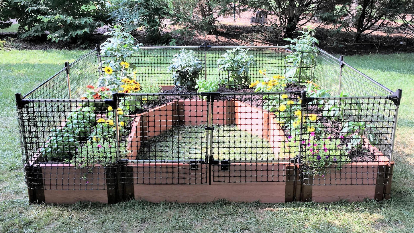 Classic Sienna 2" Profile 'Topolski' 8' x 8' Animal Barrier Raised Garden Bed Raised Garden Beds Frame It All 2 Levels = 11 Inches 2 Foot None