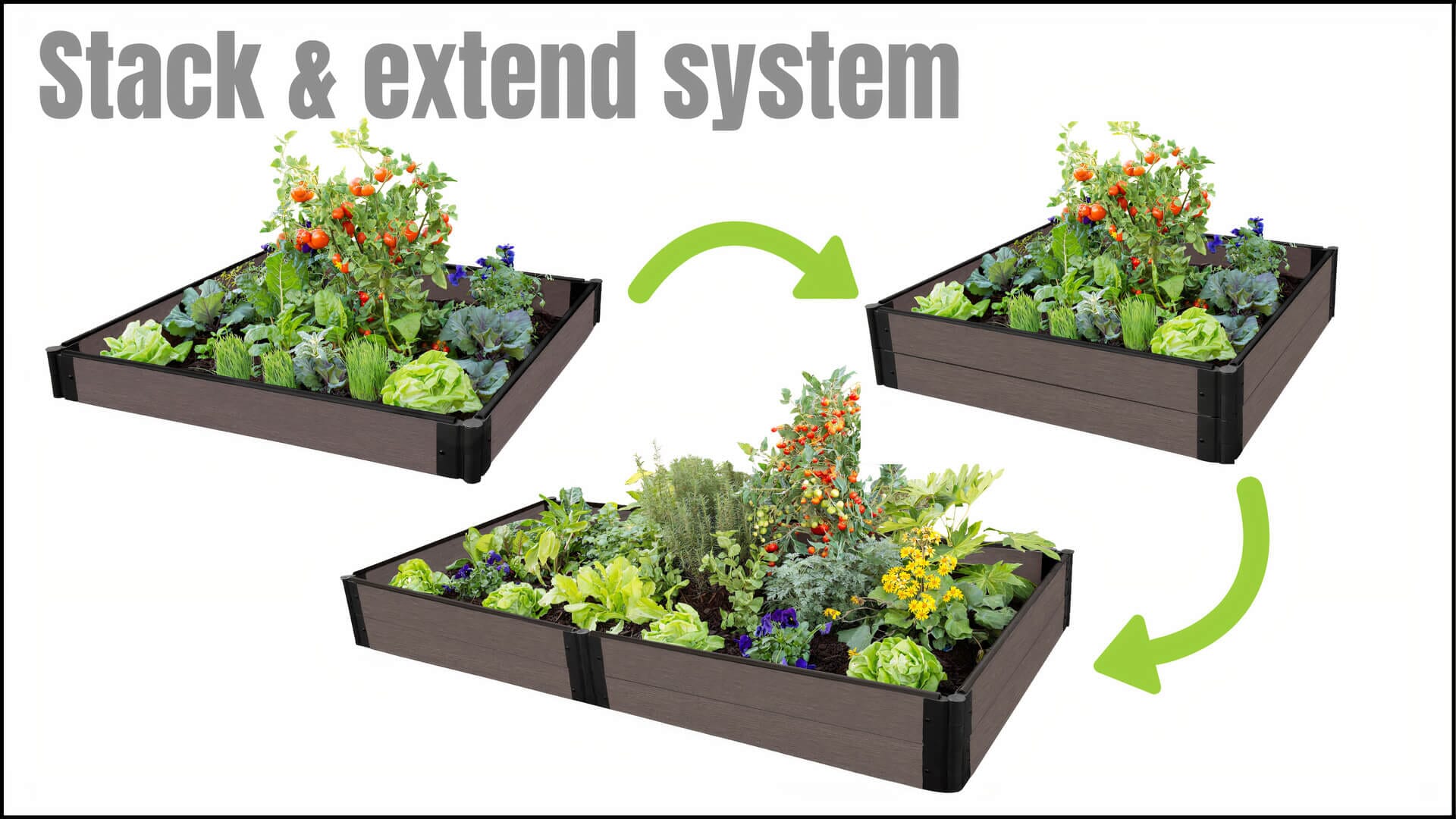 Garden Builder ABC 2 Inch Profile Kits - Raised Garden, Planter or Edging Designs Frame It All