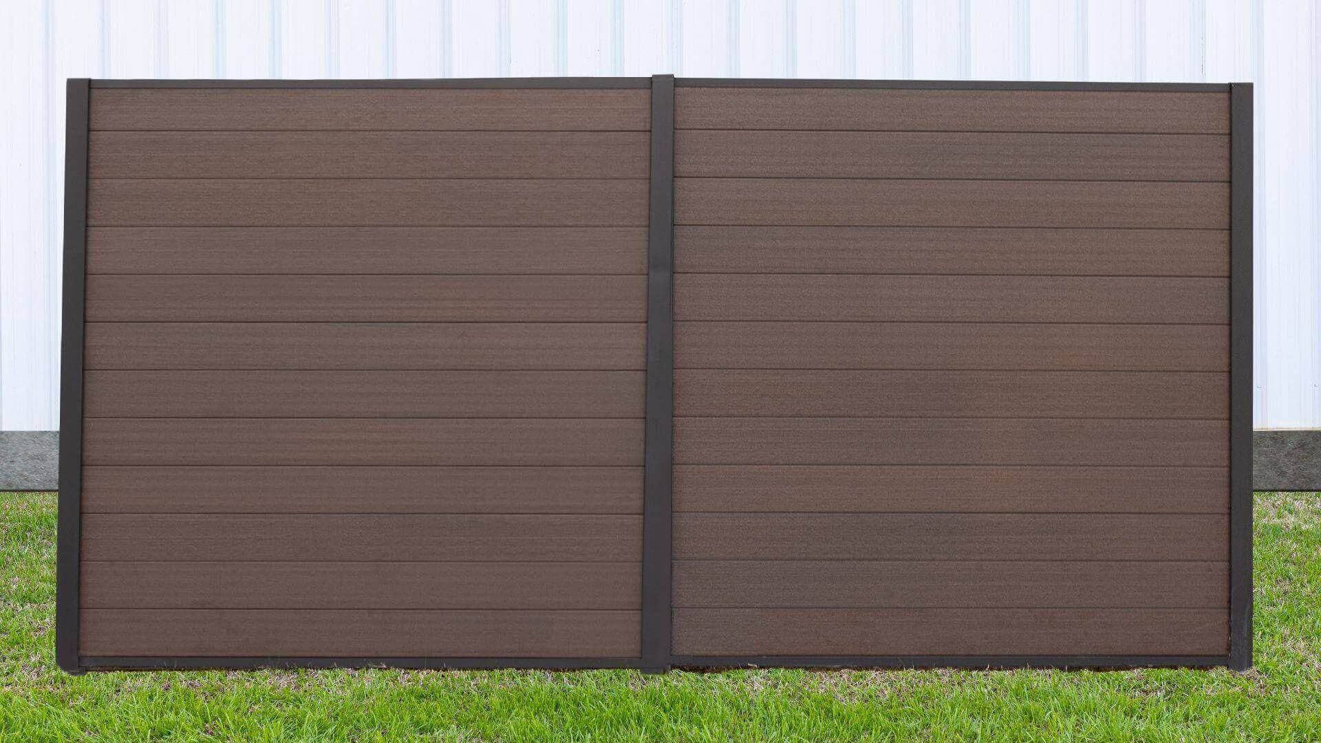 Euro Style H X W Black Top King Cedar Aluminum/Composite Horizontal Fence  Section