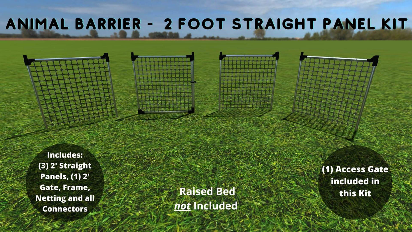 (NEW PRODUCT) Stack & Extend 'Animal Barrier' with Gate - 2 Foot Wide Straight Panels Accessories Frame It All 