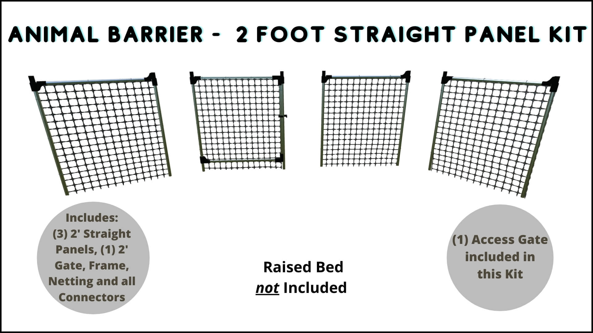 (NEW PRODUCT) Stack & Extend 'Animal Barrier' with Gate - 2 Foot Wide Straight Panels Accessories Frame It All