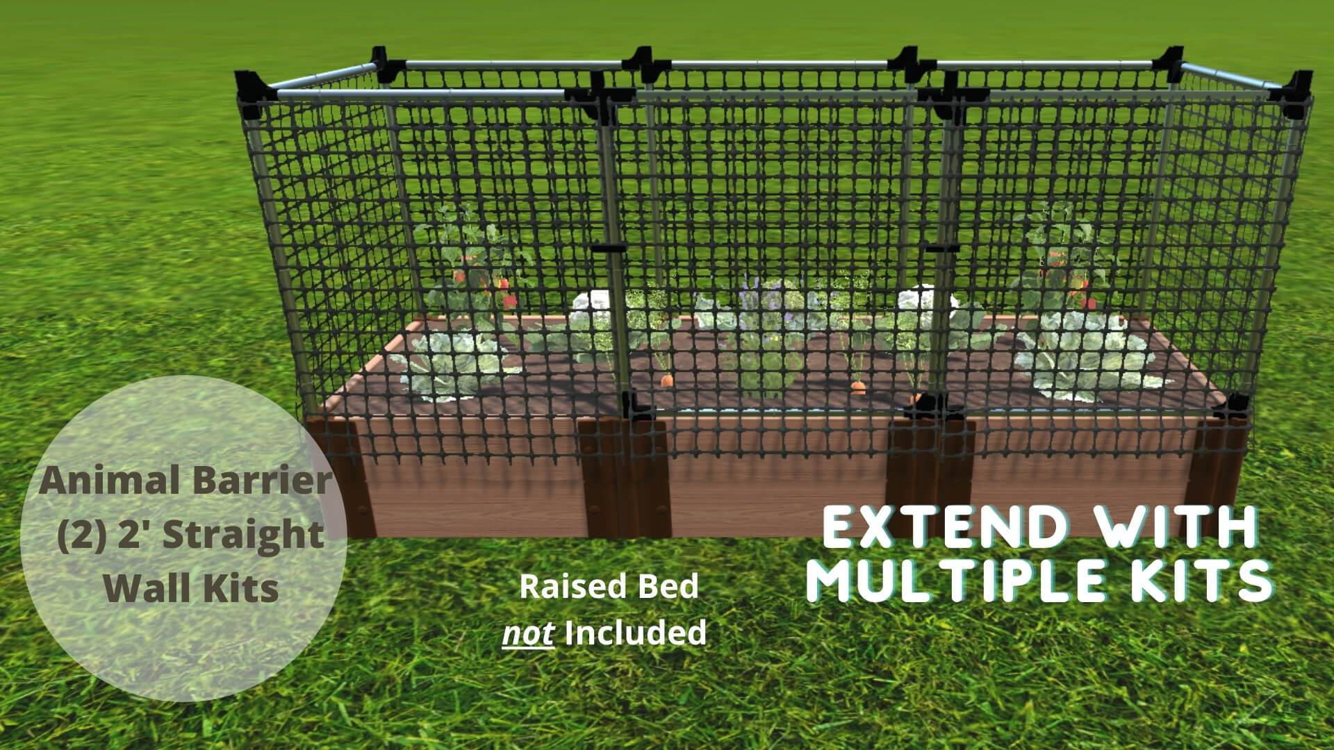 (NEW PRODUCT) Stack & Extend 'Animal Barrier' with Gate - 2 Foot Wide Straight Panels Accessories Frame It All