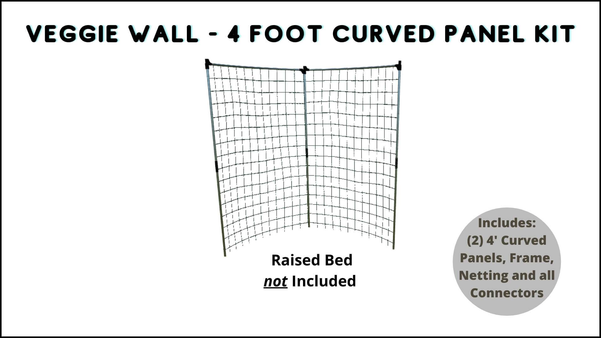 (NEW PRODUCT) Stack & Extend 'Veggie Wall' - 4 Foot Wide Curved Panels Accessories Frame It All