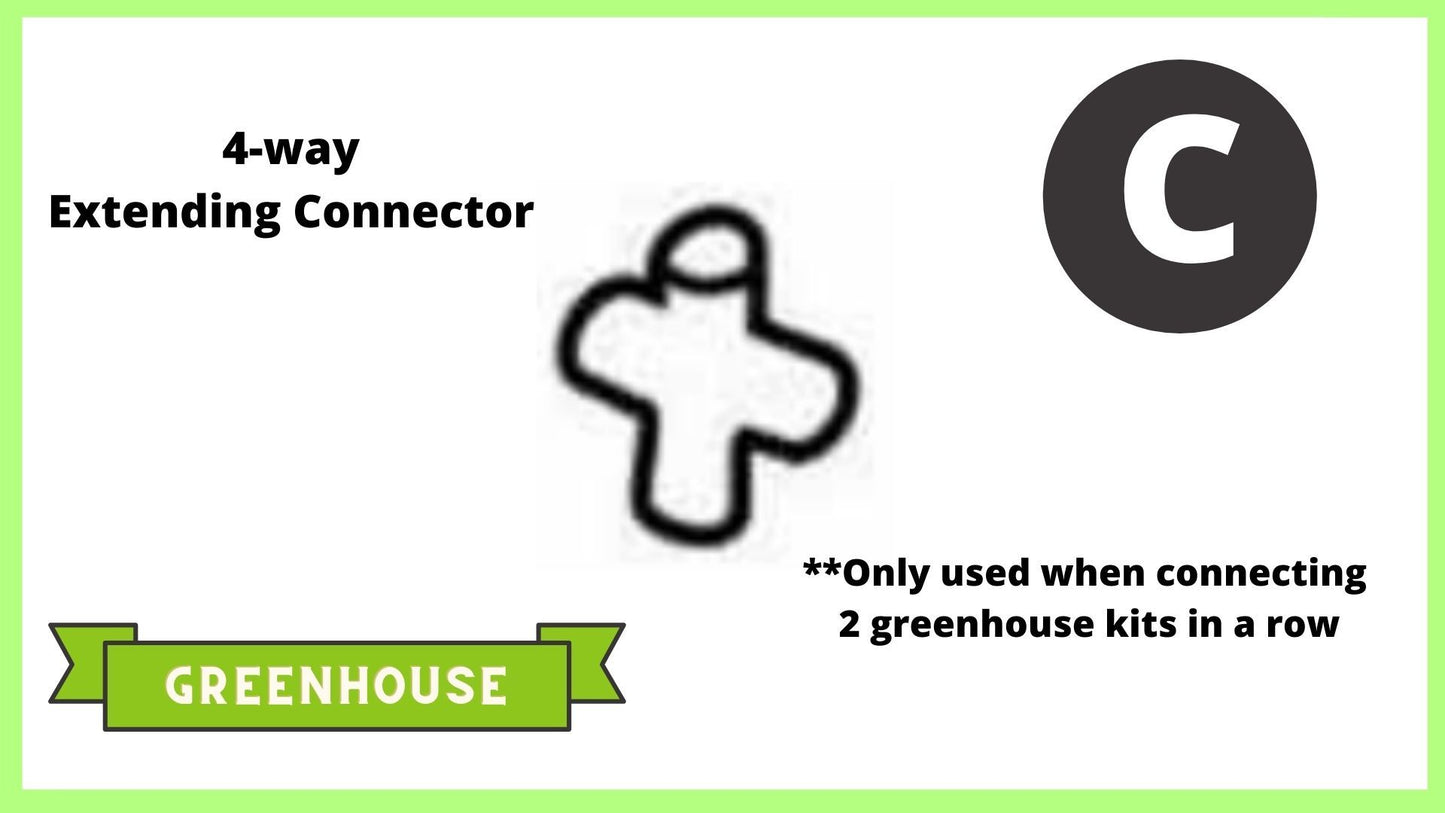 REPLACEMENT PARTS: Extendable Cold Frame Greenhouse Accessories Frame It All Part C - T-Connector (4 Hole)