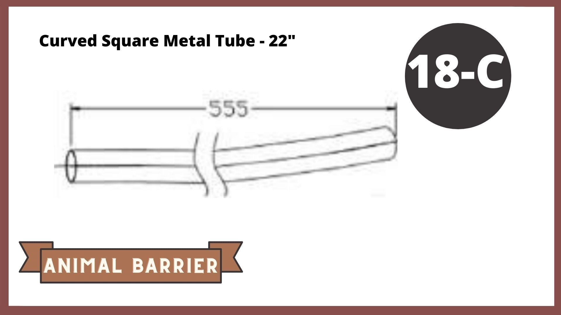 REPLACEMENT PARTS for: Stack & Extend Animal Barrier Kits & Gardens Accessories Frame It All Part #18-C - Horizontal Square Tube - 22" (curved)