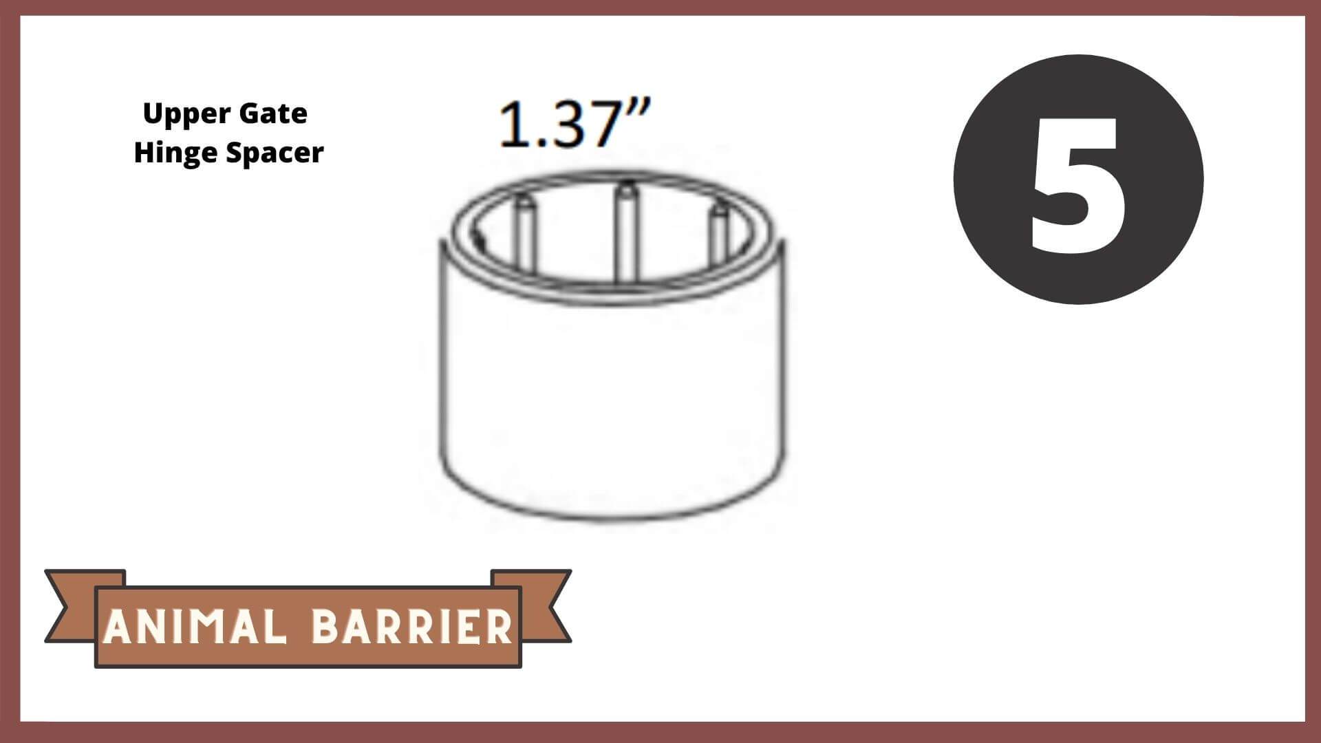 REPLACEMENT PARTS for: Stack & Extend Animal Barrier Kits & Gardens Accessories Frame It All Part #5 - Upper Gate Hinge Spacer 