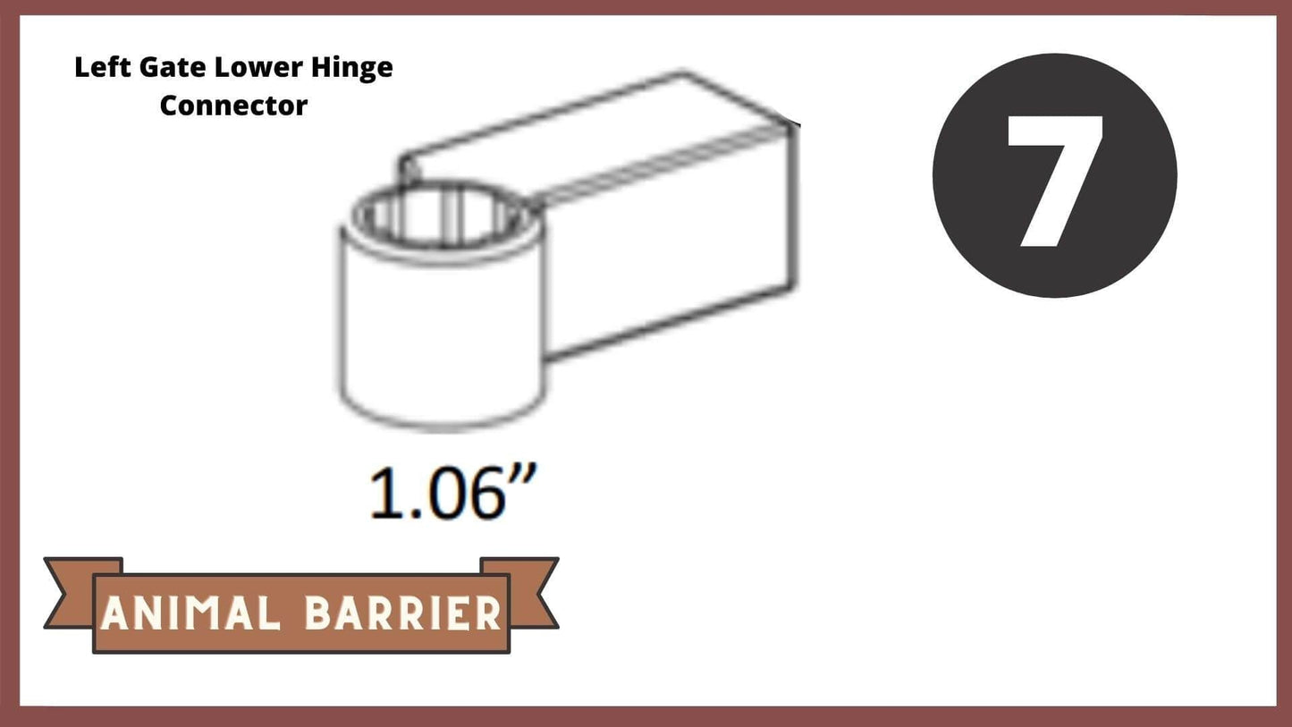 REPLACEMENT PARTS for: Stack & Extend Animal Barrier Kits & Gardens Accessories Frame It All Part #7 - Left Gate Lower Hinge Connector