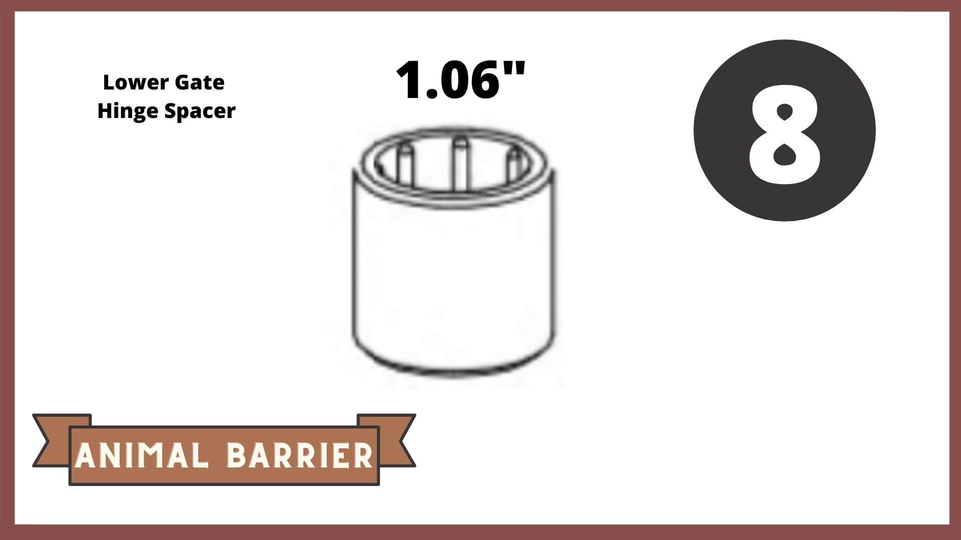 REPLACEMENT PARTS for: Stack & Extend Animal Barrier Kits & Gardens Accessories Frame It All Part #8 - Lower Gate Hinge Spacer