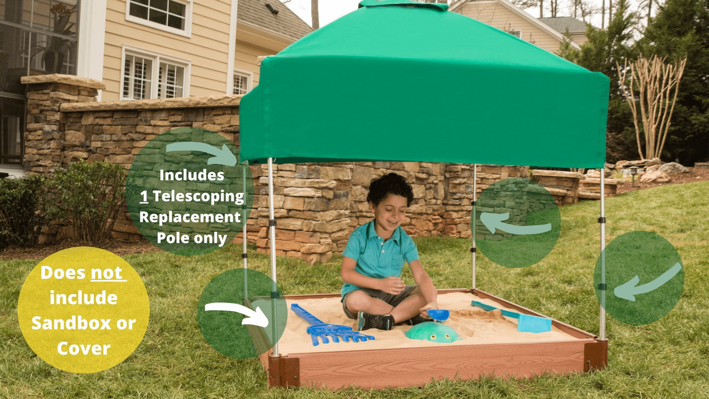Telescoping Sandbox Canopy Pole (Replacement - Single) Accessory, Screw-Type Designs & Other Parts Frame It All
