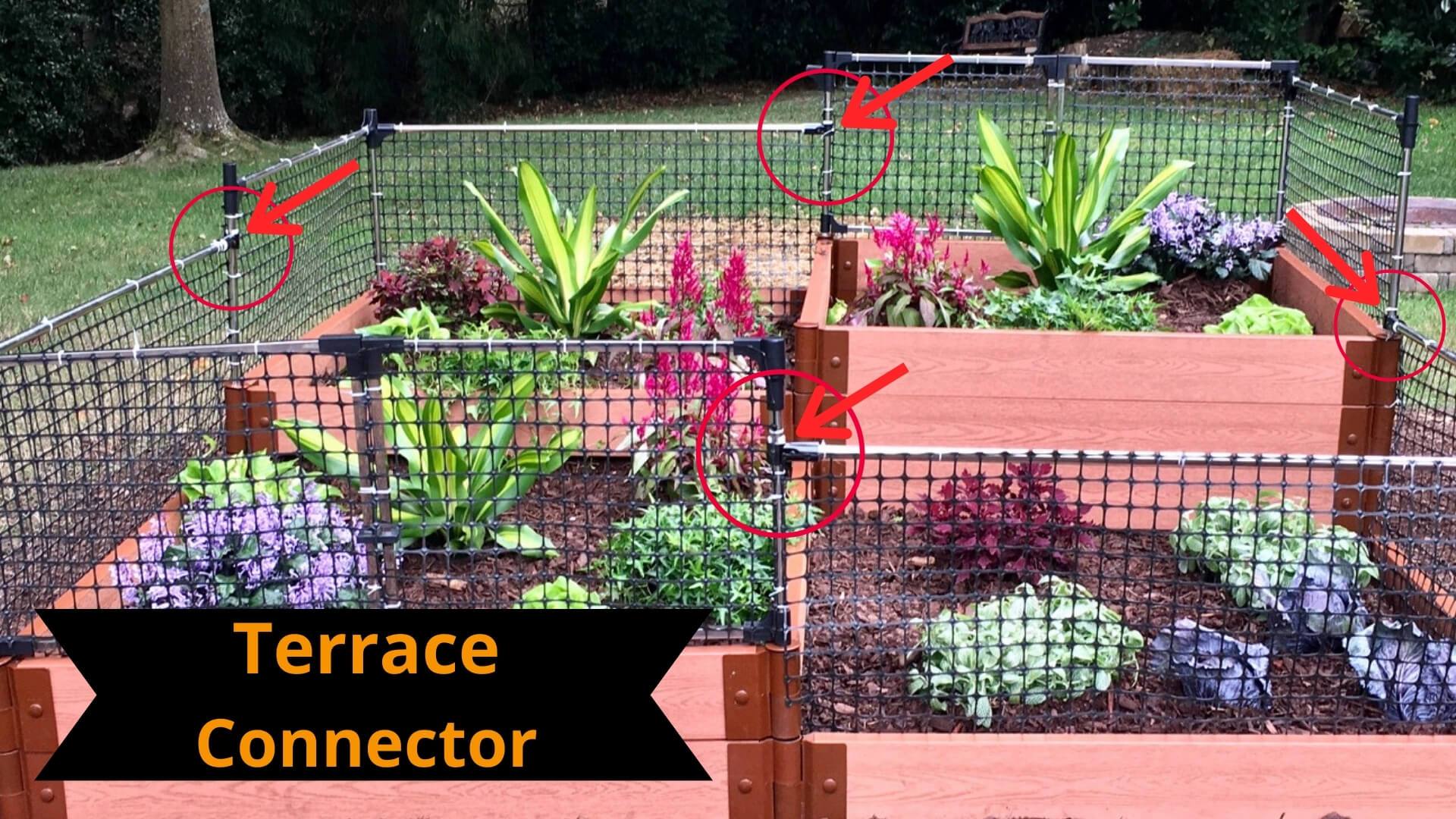 Terrace Connector: Connects Veggie Wall/Animal Barrier for Terraced Gardens - 2 Pack Accessories Frame It All