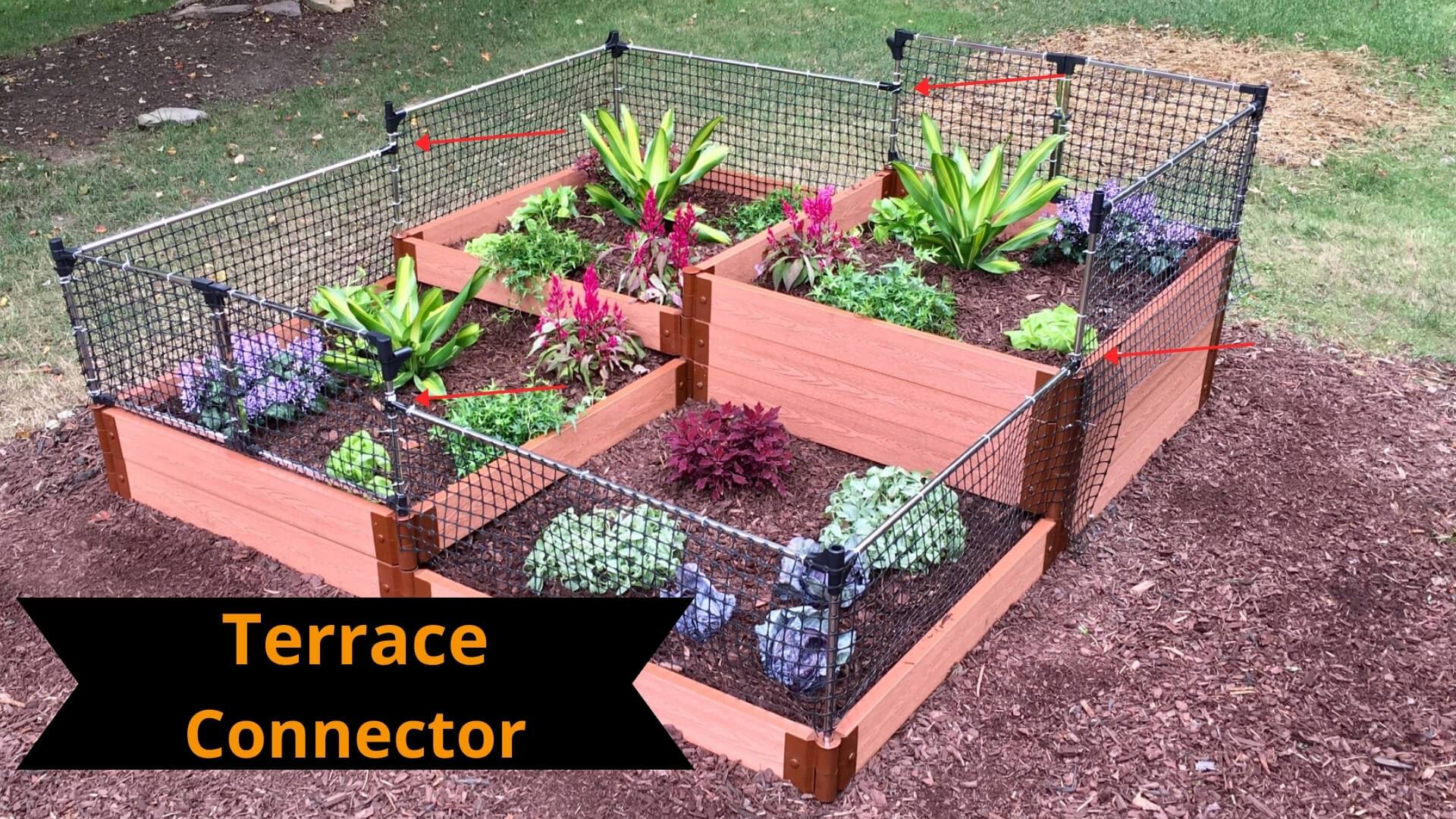 Terrace Connector: Connects Veggie Wall/Animal Barrier for Terraced Gardens - 2 Pack Accessories Frame It All