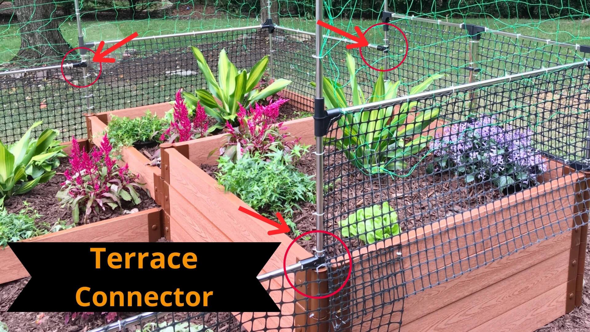 Terrace Connector: Connects Veggie Wall/Animal Barrier for Terraced Gardens - 2 Pack Accessories Frame It All