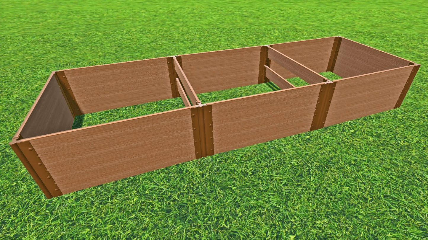 Tool-Free 4' x 12' Raised Garden Bed Raised Garden Beds Frame It All Classic Sienna 1" 4 = 22"