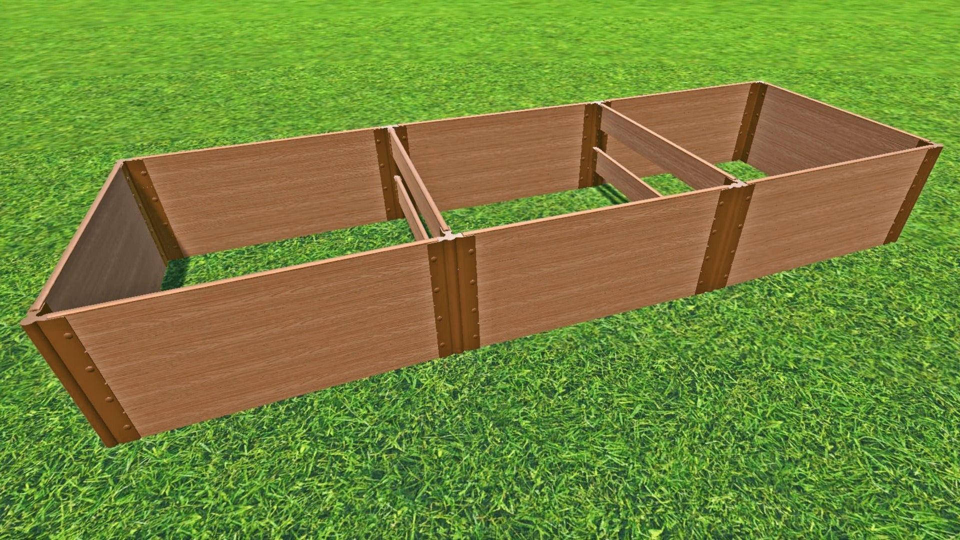 Tool-Free 4' x 12' Raised Garden Bed Raised Garden Beds Frame It All Classic Sienna 1" 4 = 22"