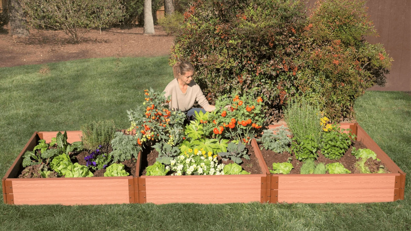 Tool-Free 4' x 12' Raised Garden Bed Raised Garden Beds Frame It All Classic Sienna 2" 2 = 11"