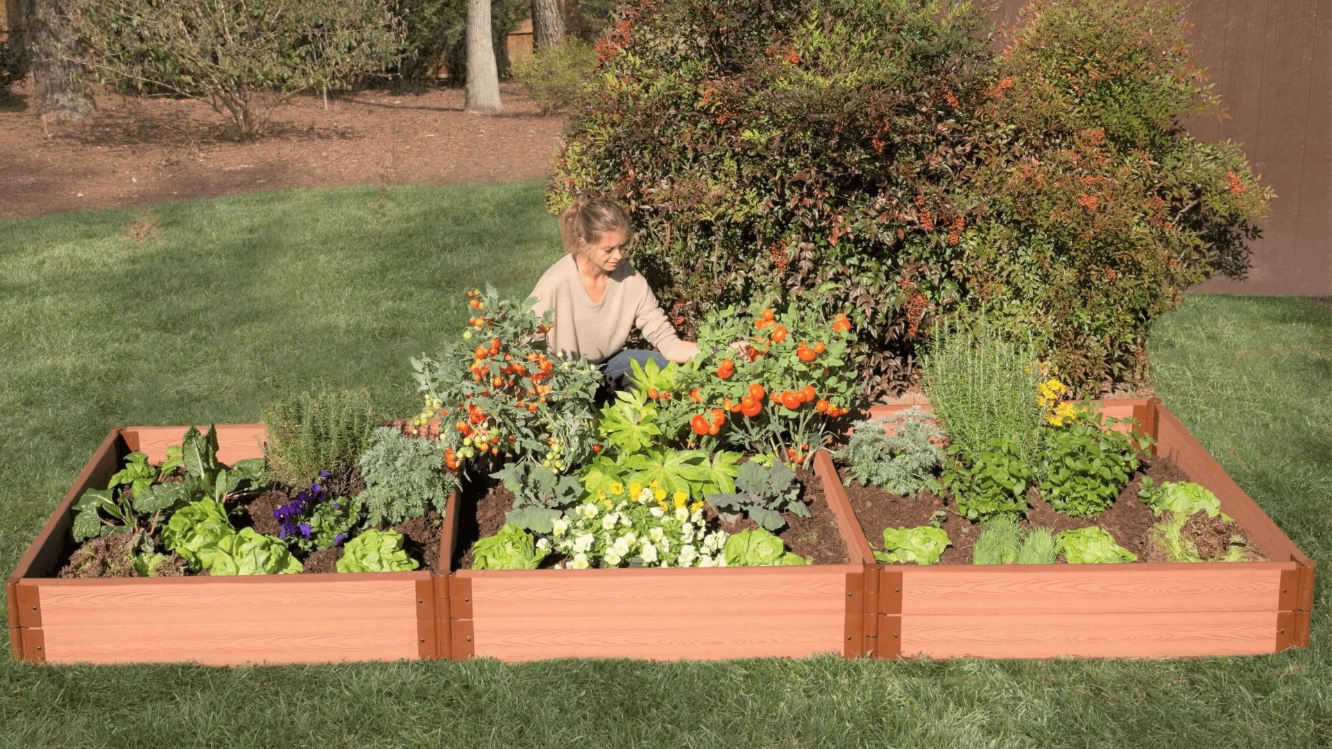 Tool-Free 4' x 12' Raised Garden Bed Raised Garden Beds Frame It All Classic Sienna 2" 2 = 11"