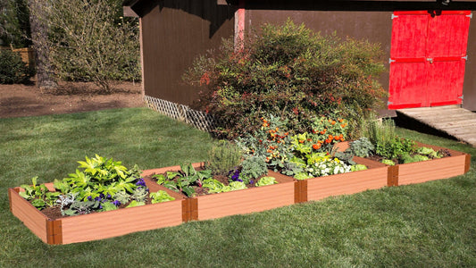 Tool-Free 4' x 16' Raised Garden Bed Raised Garden Beds Frame It All Classic Sienna 1" 2 = 11"