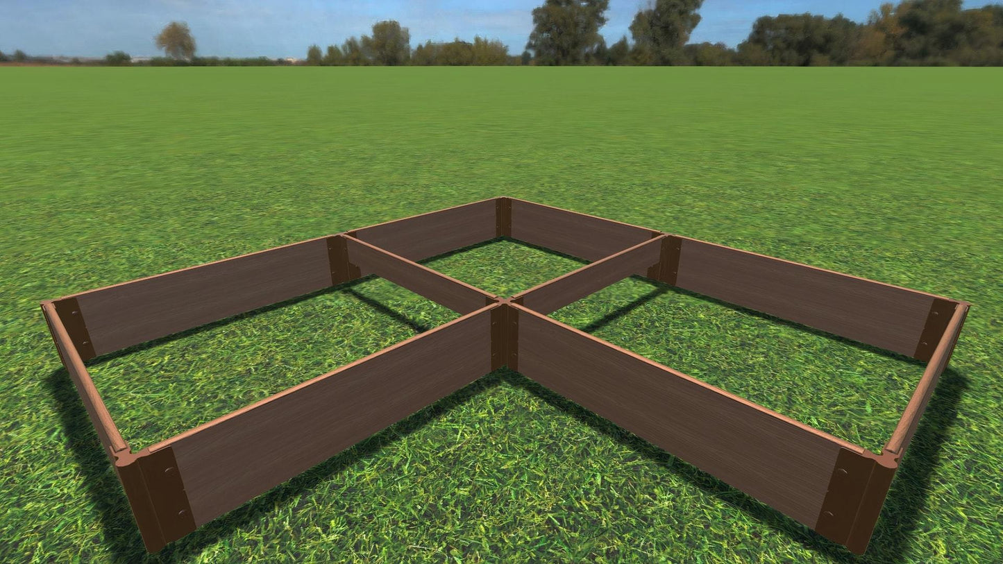 Tool-Free 'Arrowhead' - 8' x 8' Straight Corner Raised Garden Bed Raised Garden Beds Frame It All Classic Sienna 1" 2 = 11"