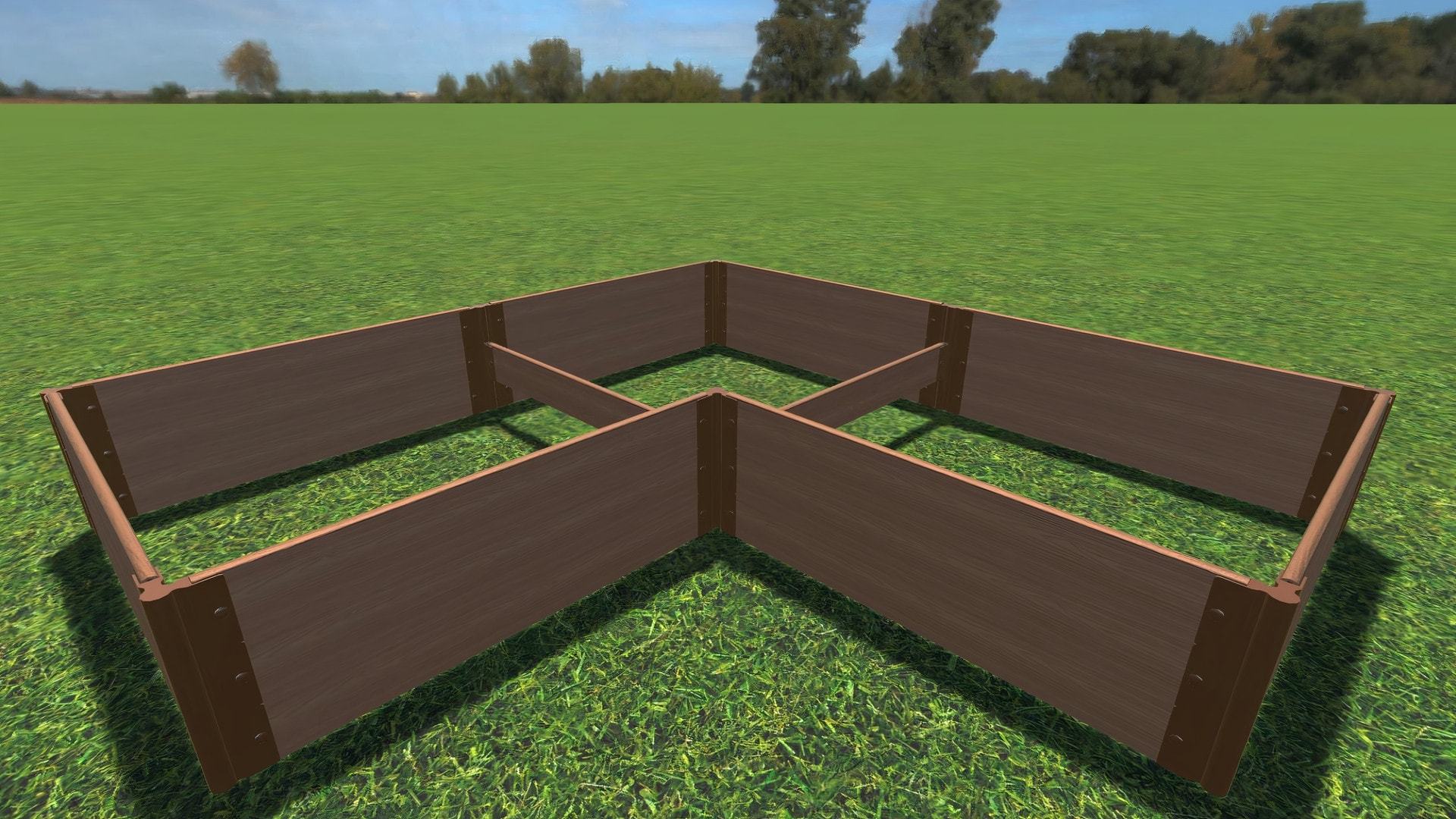 Tool-Free 'Arrowhead' - 8' x 8' Straight Corner Raised Garden Bed Raised Garden Beds Frame It All Classic Sienna 1" 3 = 16.5"