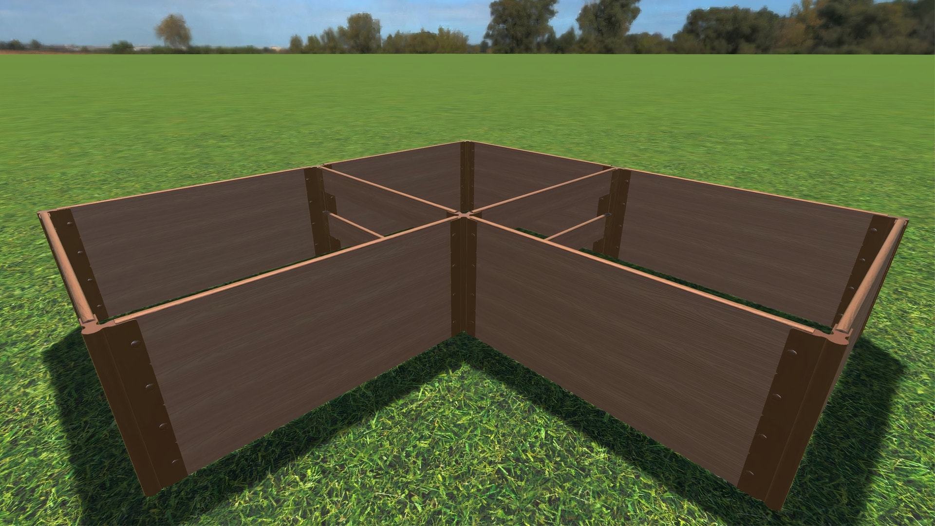 Tool-Free 'Arrowhead' - 8' x 8' Straight Corner Raised Garden Bed Raised Garden Beds Frame It All Classic Sienna 1" 4 = 22"