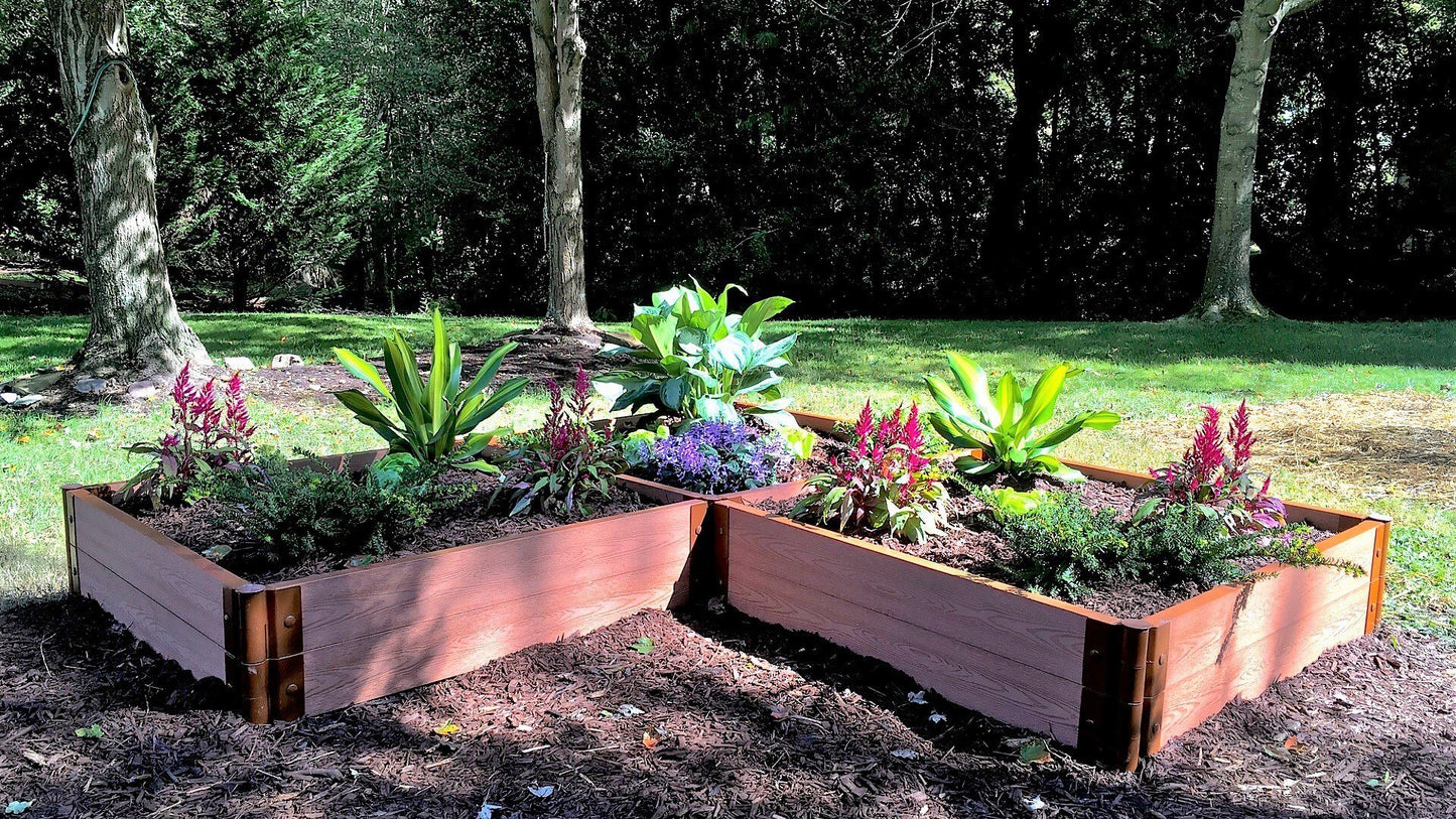 Tool-Free 'Arrowhead' - 8' x 8' Straight Corner Raised Garden Bed Raised Garden Beds Frame It All Classic Sienna 2" 2 = 11"