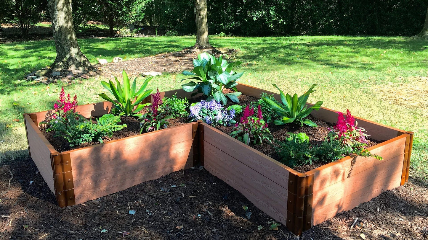 Tool-Free 'Arrowhead' - 8' x 8' Straight Corner Raised Garden Bed Raised Garden Beds Frame It All Classic Sienna 2" 3 = 16.5"