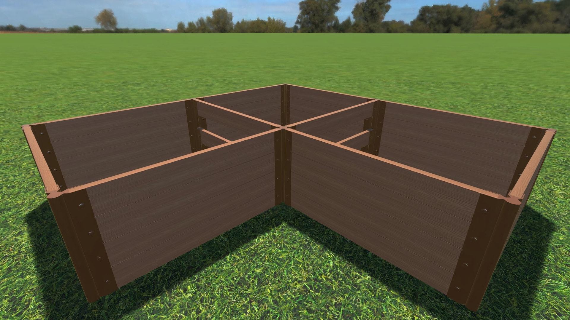 Tool-Free 'Arrowhead' - 8' x 8' Straight Corner Raised Garden Bed Raised Garden Beds Frame It All Classic Sienna 2" 4 = 22"