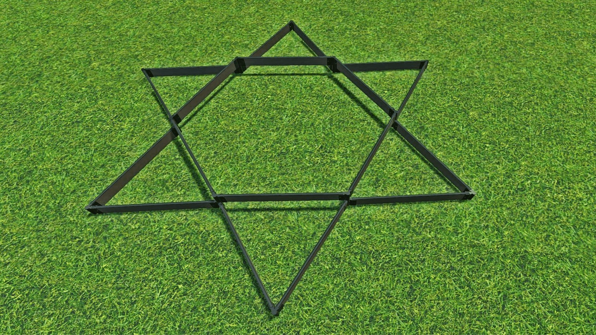 Tool-Free 'Garden Star' - 12’ x 12’ x 11” Terrace Garden Raised Bed (Double Tier) Raised Garden Beds Frame It All Weathered Wood 1"