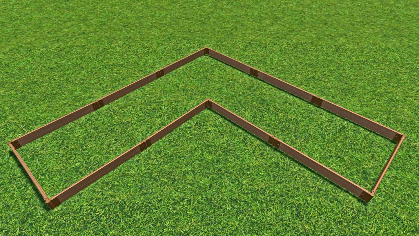 Tool-Free 'L-Shaped' 12' x 12' Raised Garden Bed Raised Garden Beds Frame It All Classic Sienna 1" 1 = 5.5"