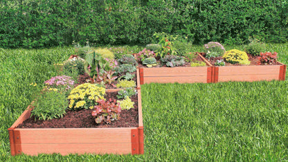 Tool-Free 'L-Shaped' 12' x 12' Raised Garden Bed Raised Garden Beds Frame It All Classic Sienna 2" 2 = 11"