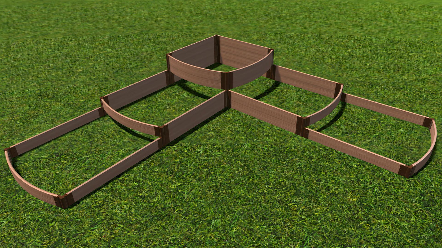 Tool-Free 'Split Waterfall' - 12' x 12' x 22" Terrace Garden Raised Bed (Triple Tier) Raised Garden Beds Frame It All Classic Sienna 1"